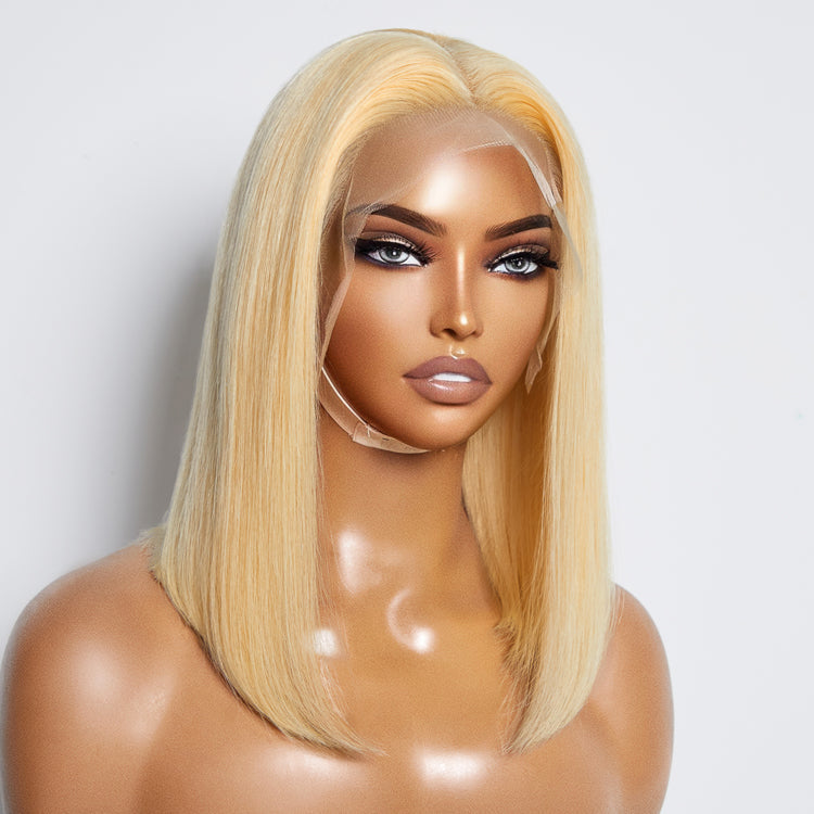 Enstah 10-14 Inch Pre-Plucked 13"x4" #613 Straight Bob Lace Frontal Wig 150% Density