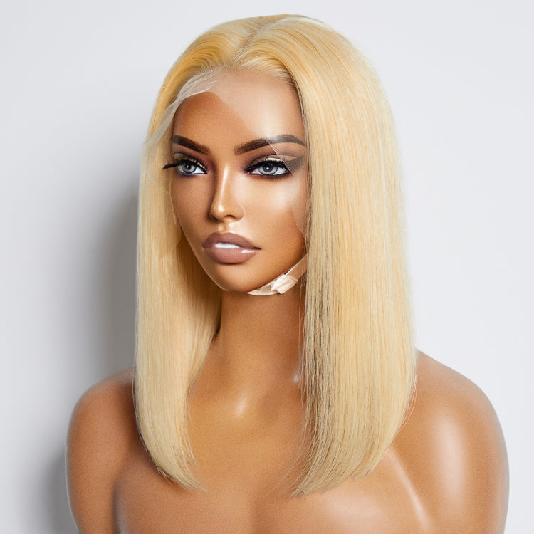 Enstah 10-14 Inch Pre-Plucked 13"x4" #613 Straight Bob Lace Frontal Wig 150% Density