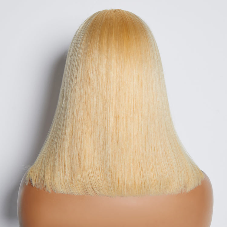 Enstah 10-14 Inch Pre-Plucked 13"x4" #613 Straight Bob Lace Frontal Wig 150% Density