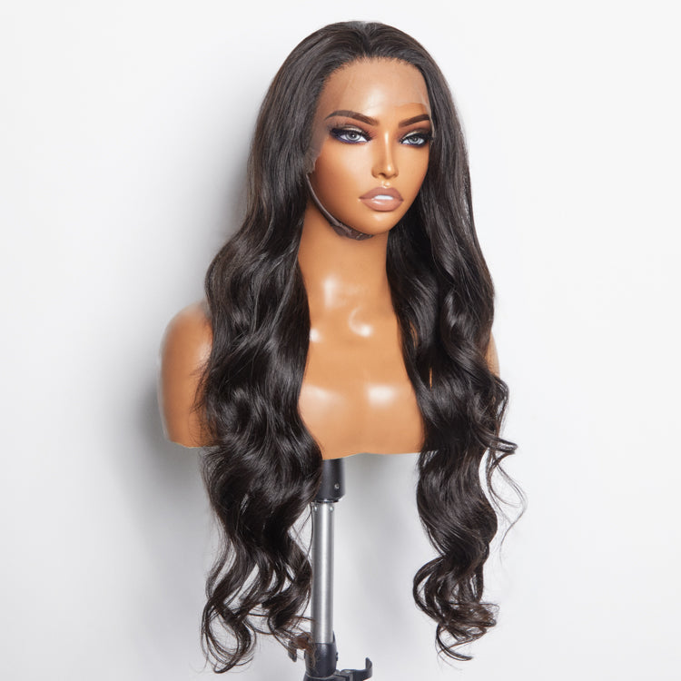 Enstah 13x6 PartingMax Glueless Lace Wigs 3D Cap Pre-bleached Body Wave Transparent Lace Front Wig 150% Density