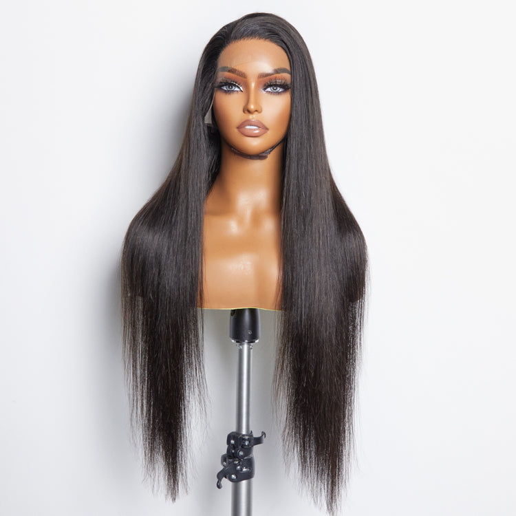Enstah 13x6 PartingMax Glueless Lace Wig 3D Cap Pre-bleached Straight Transparent Lace Front Wig 150% Density
