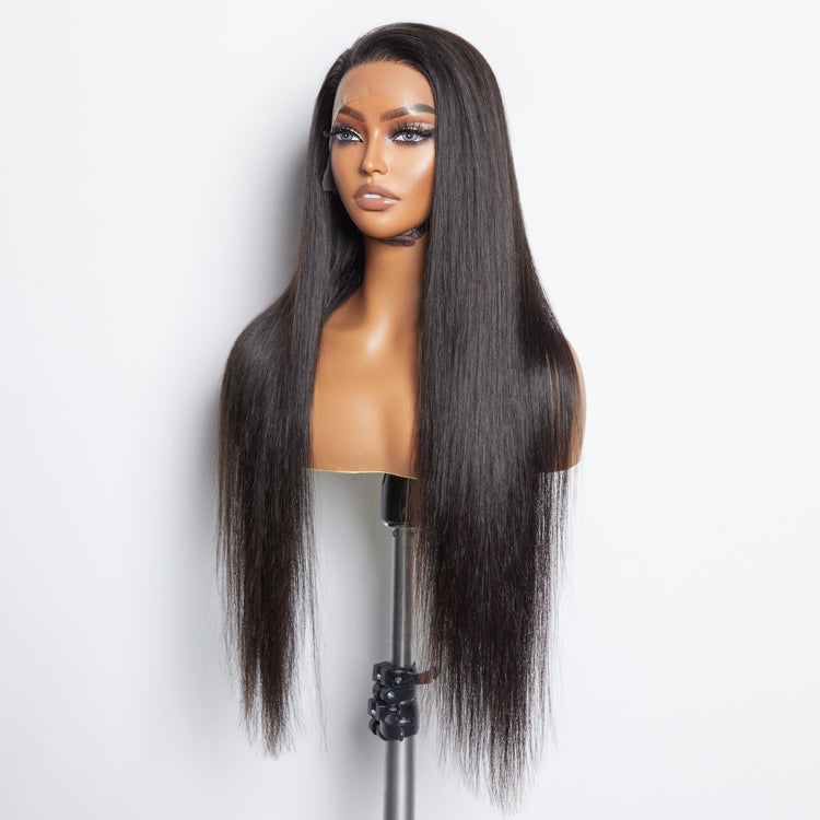 Enstah 30inch 13x6 PartingMax Glueless Lace Wig 3D Cap Pre-bleached Straight Transparent Lace Front Wig 180% Density