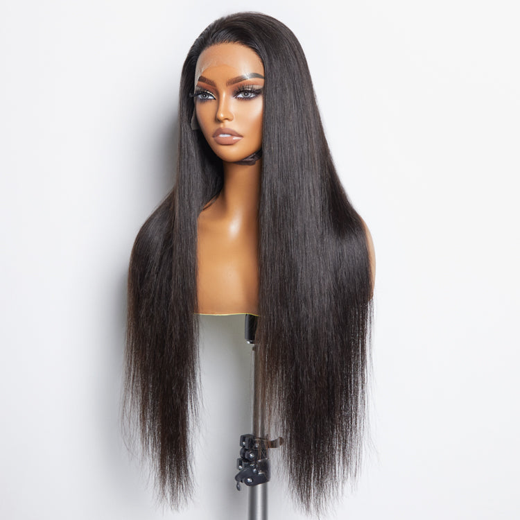 Enstah 13x6 PartingMax Glueless Lace Wig 3D Cap Pre-bleached Straight Transparent Lace Front Wig 150% Density