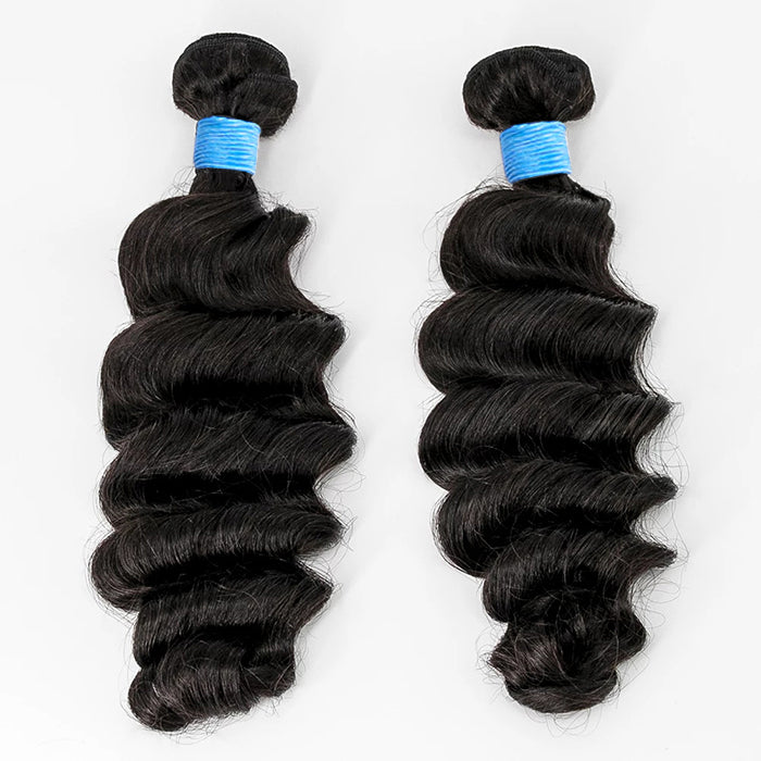 Enstah 14-26 Inch Ocean Wavy Virgin Brazilian Hair #1B Natural Black