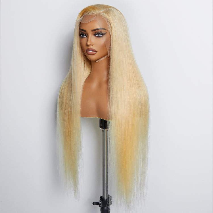 Enstah 28-30 Inches Pre-Plucked 13"x4" #613 Straight Lace Frontal Wig 200% Density-100% Human Hair