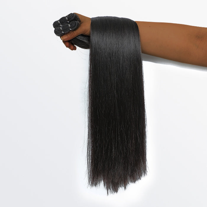 Enstah 14-30 Inches Raw Vietnam Hair Bundles Straight #1B Natural Black