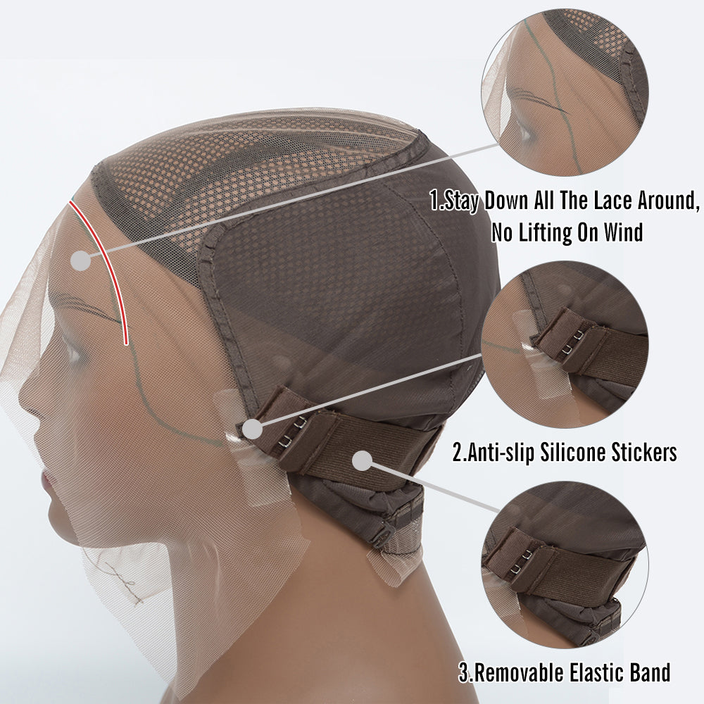 Enstah 13x6 PartingMax Glueless Lace Wig 3D Cap Pre-bleached Straight Transparent Lace Front Wig 150% Density