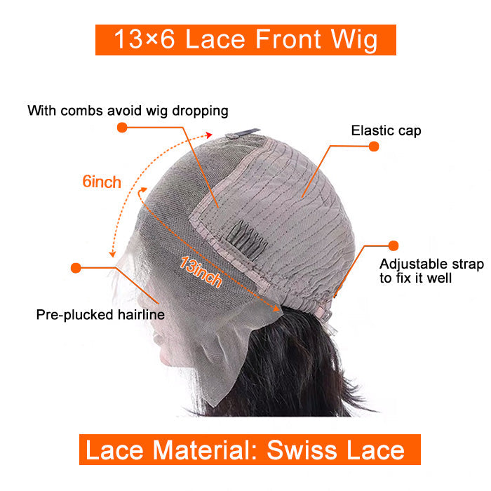 Enstah 13x6 PartingMax Glueless Lace Wig 3D Cap Pre-bleached Water Wave Transparent Lace Front Wig 150% Density