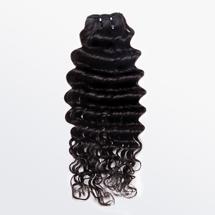 Enstah 14-26 Inches Raw Vietnam Hair Bundles Deep Wavy #1B Natural Black