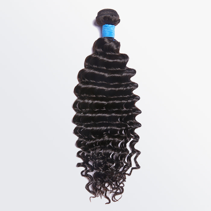 Enstah 10-30 Inch Deep Wavy Virgin Brazilian Hair #1B Natural Black