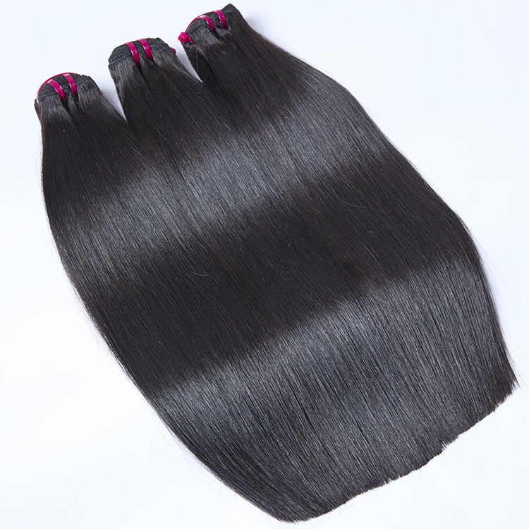 Enstah 16-24 Inches Raw Cambodian Bone Straight Hair Bundles #1B Natural Black