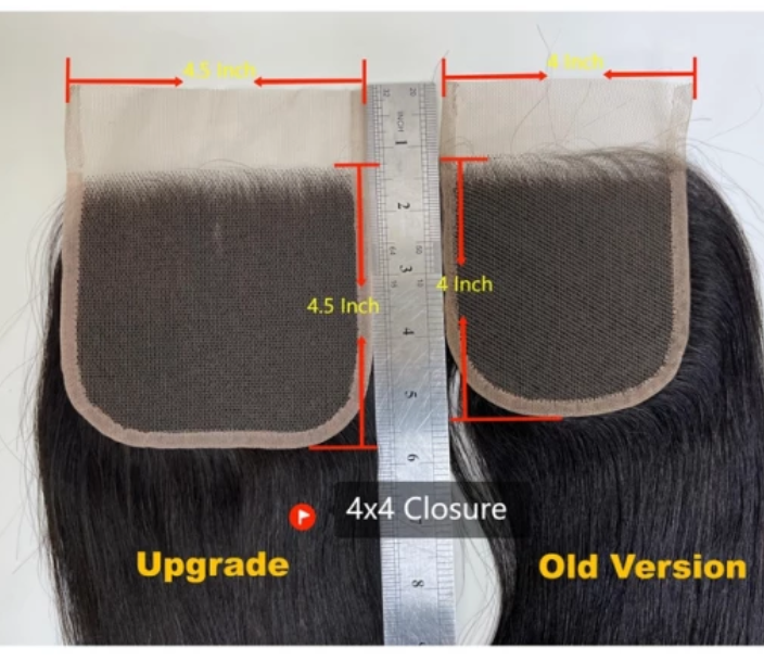 Enstah 12-20 Inch 5" x 5" Straight Free Parted Lace Closure #1B Natural Black