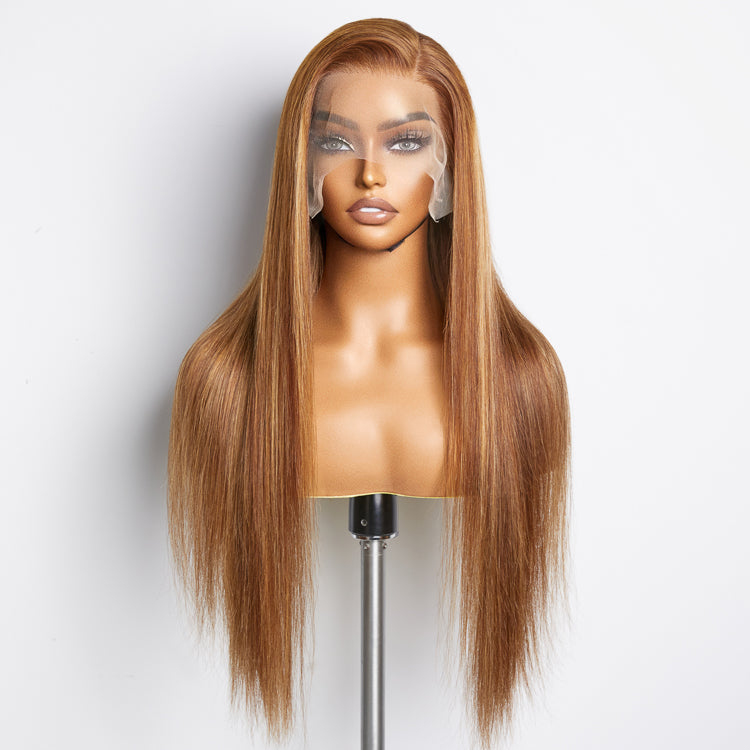 Enstah 18-24 Inch Pre-Plucked 13"x4" Lace Front Straight Wig Free Part 150% Density-100% Human Hair