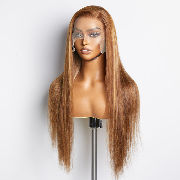 Enstah 18-24 Inch Pre-Plucked 13"x4" Lace Front Straight Wig Free Part 150% Density-100% Human Hair