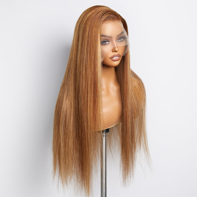 Enstah 18-24 Inch Pre-Plucked 13"x4" Lace Front Straight Wig Free Part 150% Density-100% Human Hair
