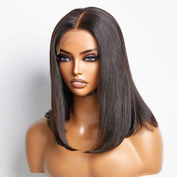 Enstah 5x5 Glueless Lace Closure Bob Wig 150% Density Straight
