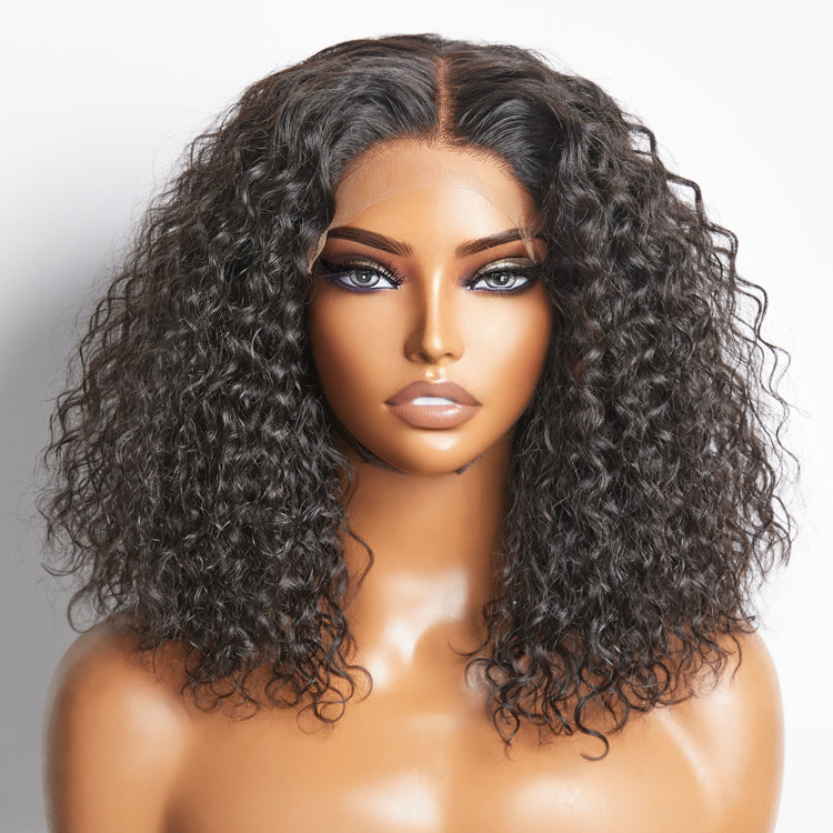 Enstah 5x5 Glueless Lace Closure Bob Wig 150% Density Water Wave