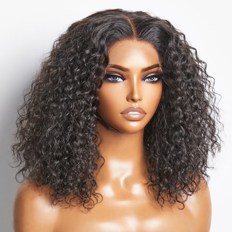 Enstah 5x5 Glueless Lace Closure Bob Wig 150% Density Water Wave