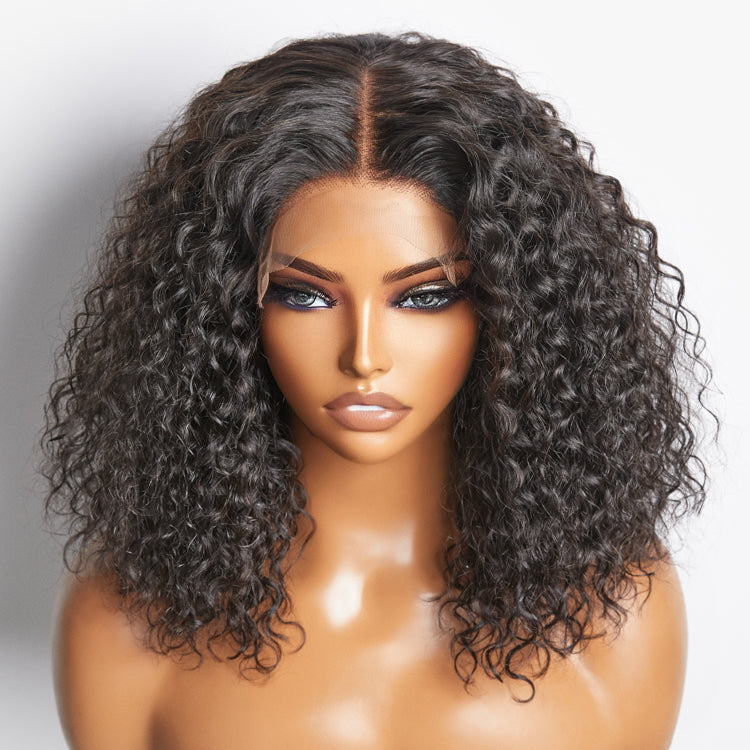 Enstah 5x5 Glueless Lace Closure Bob Wig 150% Density Water Wave