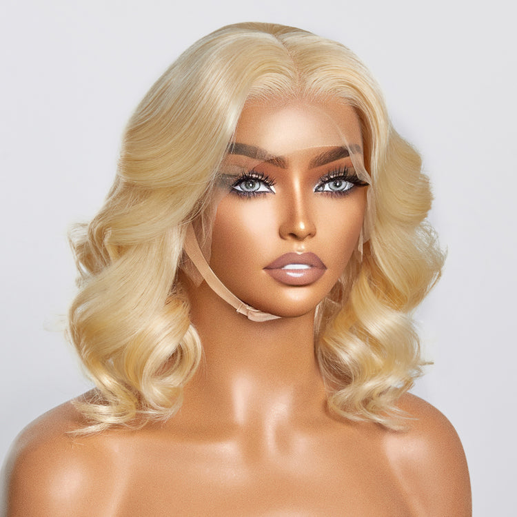 Enstah #613 13x4 Pre-Plucked Lace Front Body Wave Bob Wig 150% Density