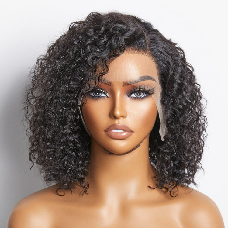 Enstah Pre-Plucked 13x4 Lace Front Curly Bob Wig 150% Density