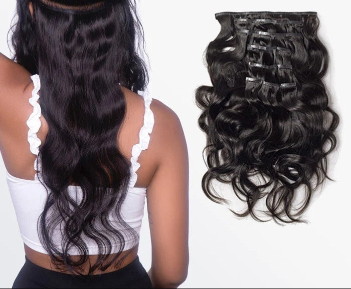T TED 18-22 Inches Body Wavy Seamless Clip Ins