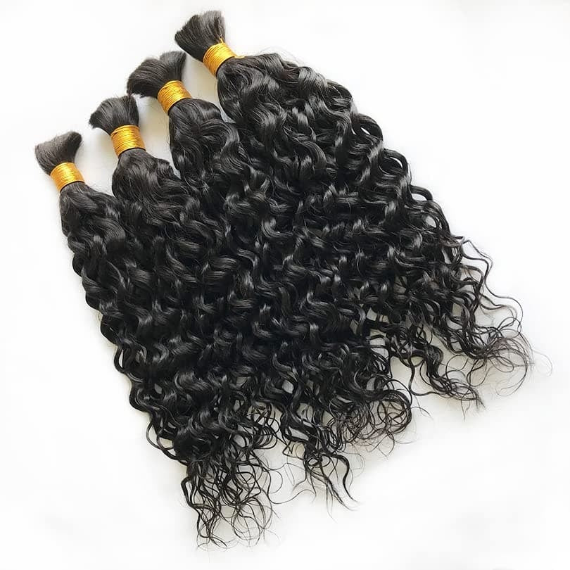 Enstah Water Wave Bulk Hair For Braiding #1B Natural Black