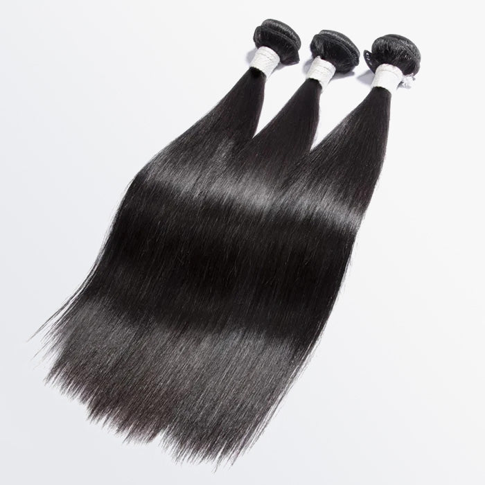 Enstah 12A 12''/14''/16'' 3 Bundles Straight Raw Hair Natural Black 300g