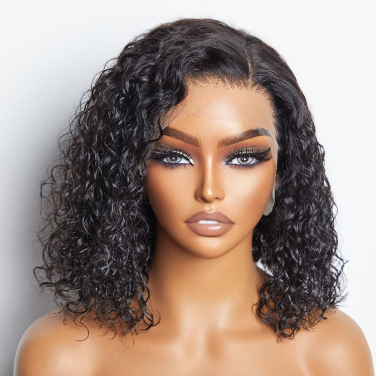 Enstah Pre-Plucked 13x4 Lace Front Water Wave Bob Wig 150% Density
