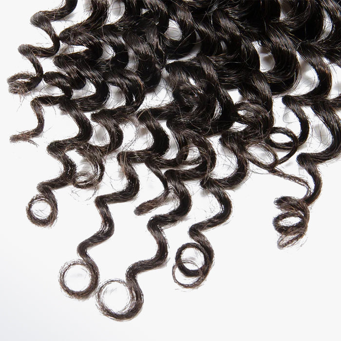 Enstah 12-20 Inch 4" x 4" Deep Curly Free Parted Lace Closure #1B Natural Black