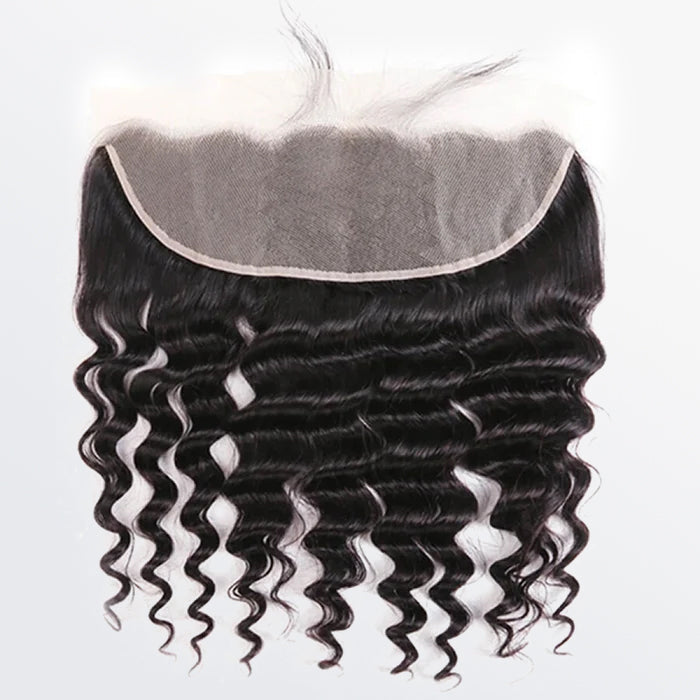 Enstah 14-20 Inch 13" x 4" Deep Wavy Free Parted Frontal #1B Natural Black