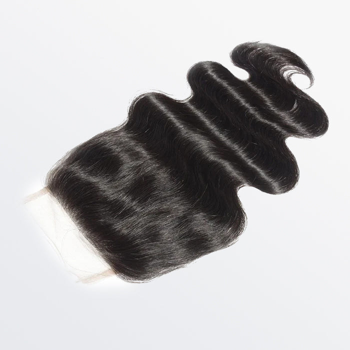 Enstah 12-20 Inch 4.5" x 4.5" Upgrade Body Wavy Free Parted Lace Closure #1B Natural Black