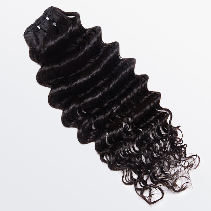 Enstah 14-26 Inches Raw Vietnam Hair Bundles Deep Wavy #1B Natural Black