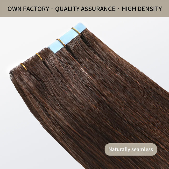 Enstah Seamless Injected Hand-Tied Invisible Tape In Hair Extension 20Pcs Virgin Human Hair