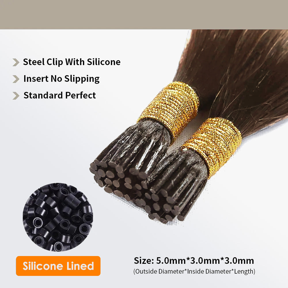 Enstah I Tip Hair Extensions Natural Remy Human Hair (#8 Light Brown)