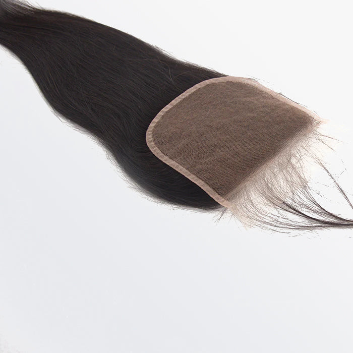 Enstah 12-20 Inch 5" x 5" Straight Free Parted Lace Closure #1B Natural Black