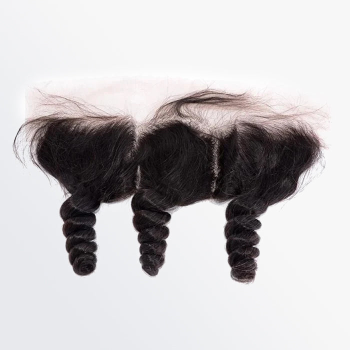 Enstah 14-20 Inch 13" x 4" Loose Wavy Free Parted Frontal #1B Natural Black