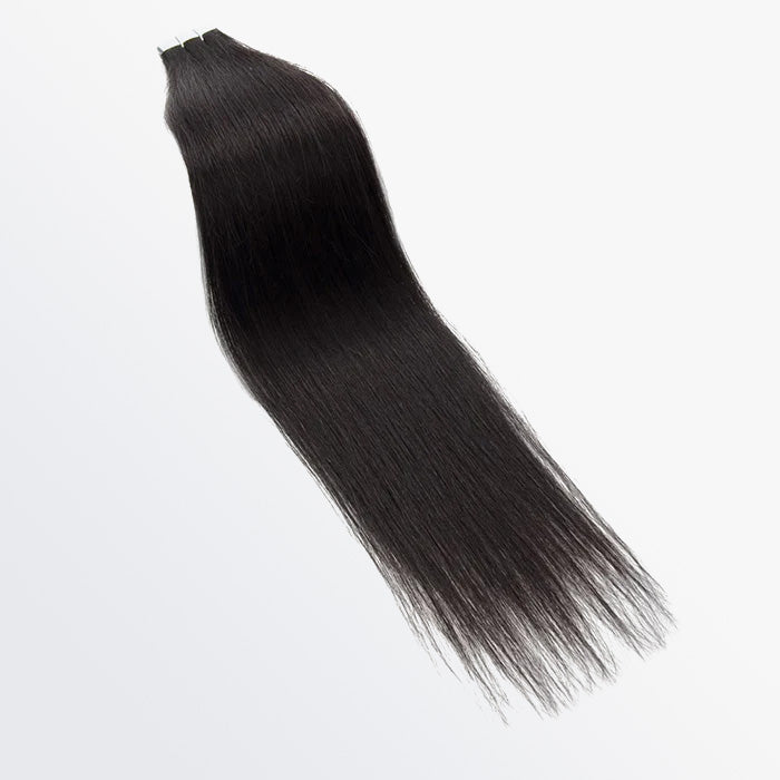 Enstah Premium Quality Straight Tape In Remy Hair Extensions #1B Natural Black