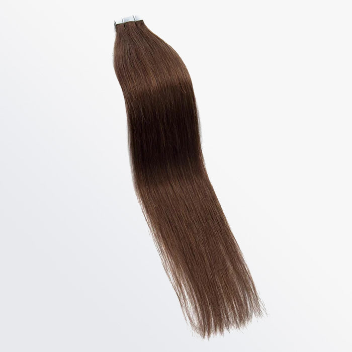 Enstah Premium Quality Straight Tape In Remy Hair Extensions #4 Chocolate Brown