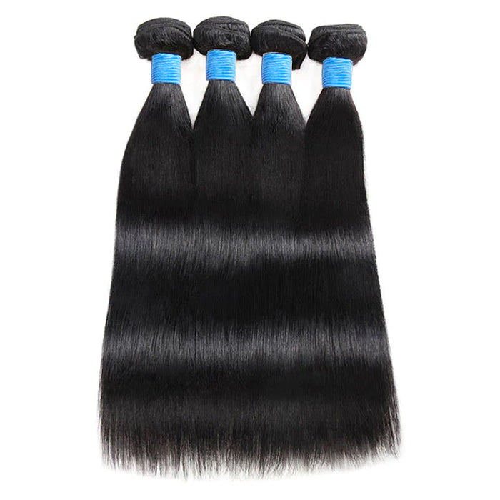 Enstah 10-36 Inch Straight Virgin Brazilian Hair #1B Natural Black