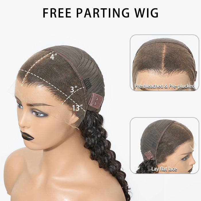 Enstah 180% Density HD 13x4 Full Frontal Lace Wig Deep Curly