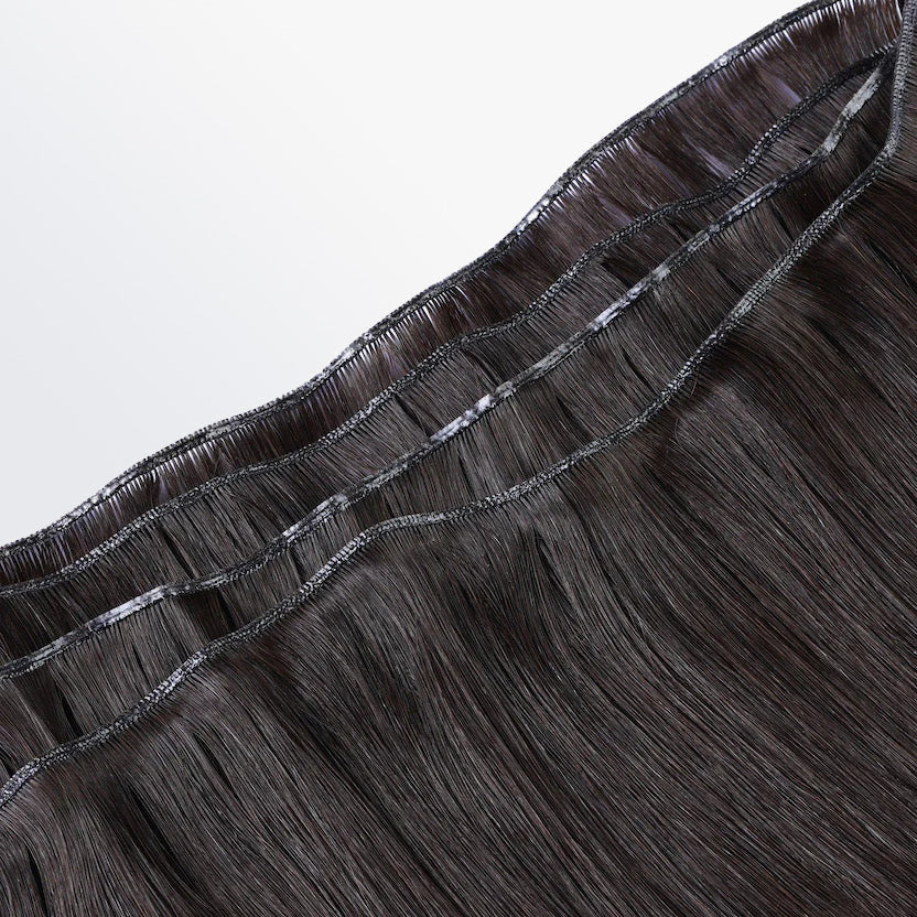 Enstah 18-24 Inches Ultra Thin Straight Genius Weft Dark #1B Natural Black