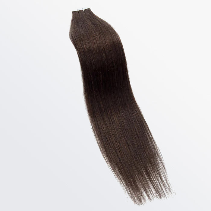 Enstah Premium Quality Straight Tape In Remy Hair Extensions #2 Darkest Brown