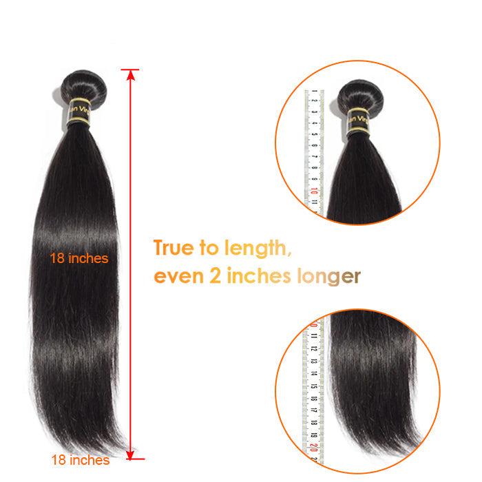 Enstah 14-30 Inch 12A Premium Raw Indian Hair Straight #1B Natural Black ｜One Bundle