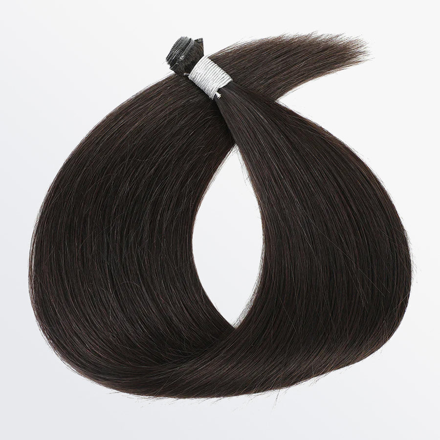 Enstah 18-24 Inches Ultra Thin Straight Genius Weft Dark #1B Natural Black