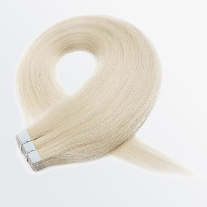 Enstah Premium Quality Straight Tape In Remy Hair Extensions #60 White Blonde