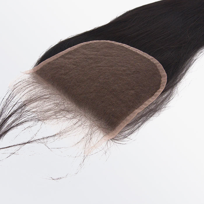 Enstah 12-20 Inch 5" x 5" Straight Free Parted Lace Closure #1B Natural Black
