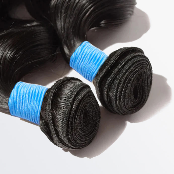 Enstah 10-30 Inch Loose Wavy Virgin Brazilian Hair #1B Natural Black