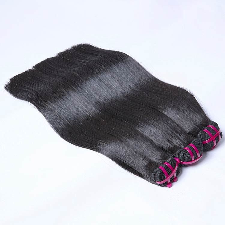 Enstah 16-24 Inches Raw Cambodian Bone Straight Hair Bundles #1B Natural Black