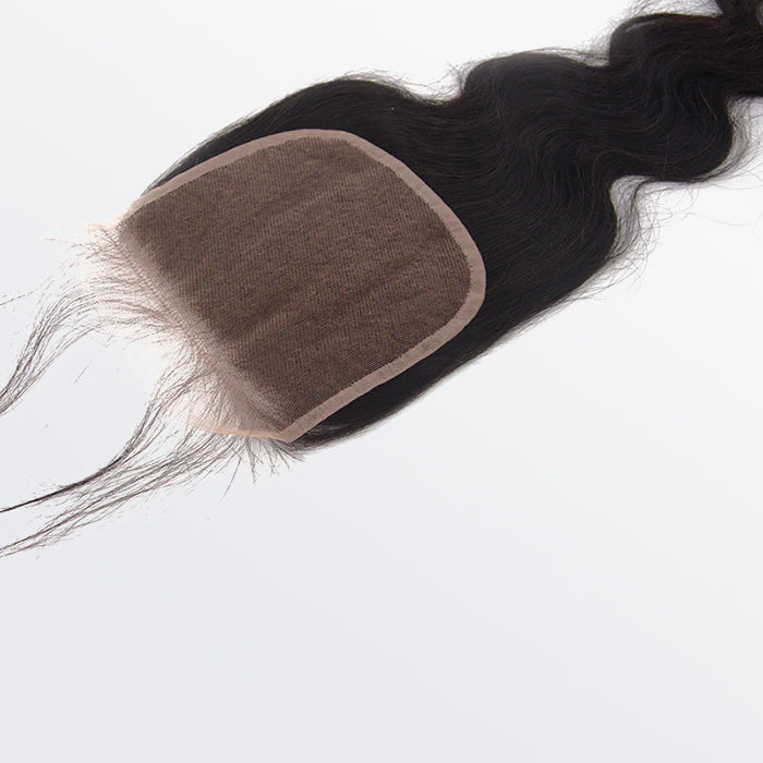 Enstah 12-20 Inch 5" x 5" Body Wavy Free Parted Lace Closure #1B Natural Black